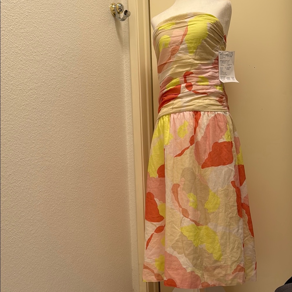Colorful Strapless Midi Dress